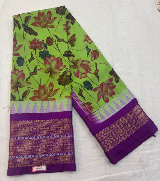 Digital Printed Semi Gadwal Silk Saree