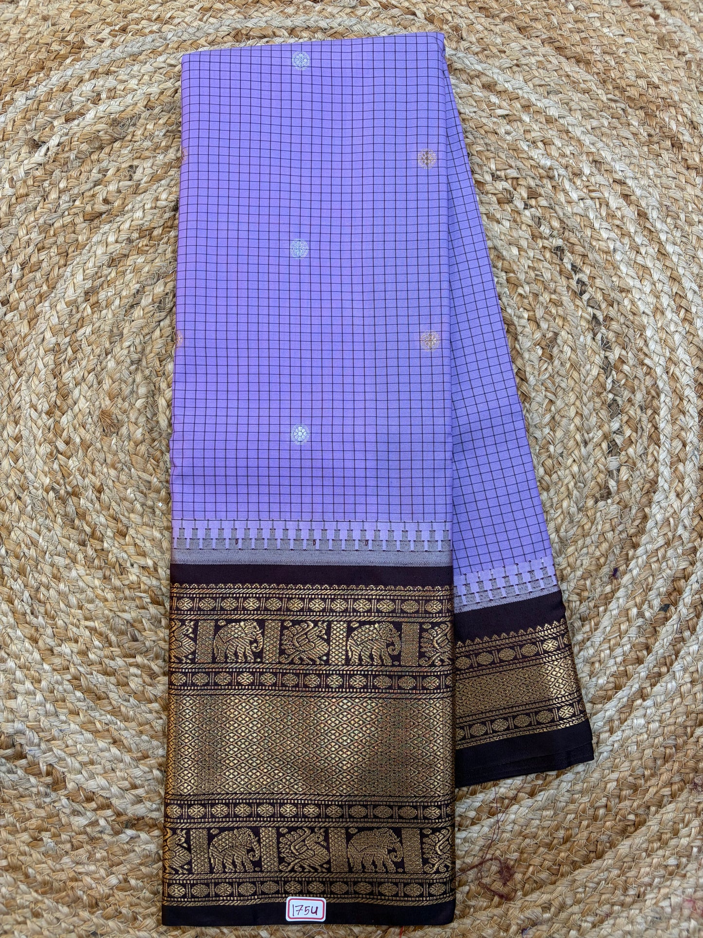 Semi Gadwal Checks Saree