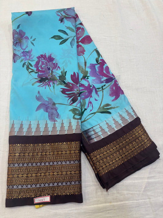 Digital Printed Semi Gadwal Silk Saree