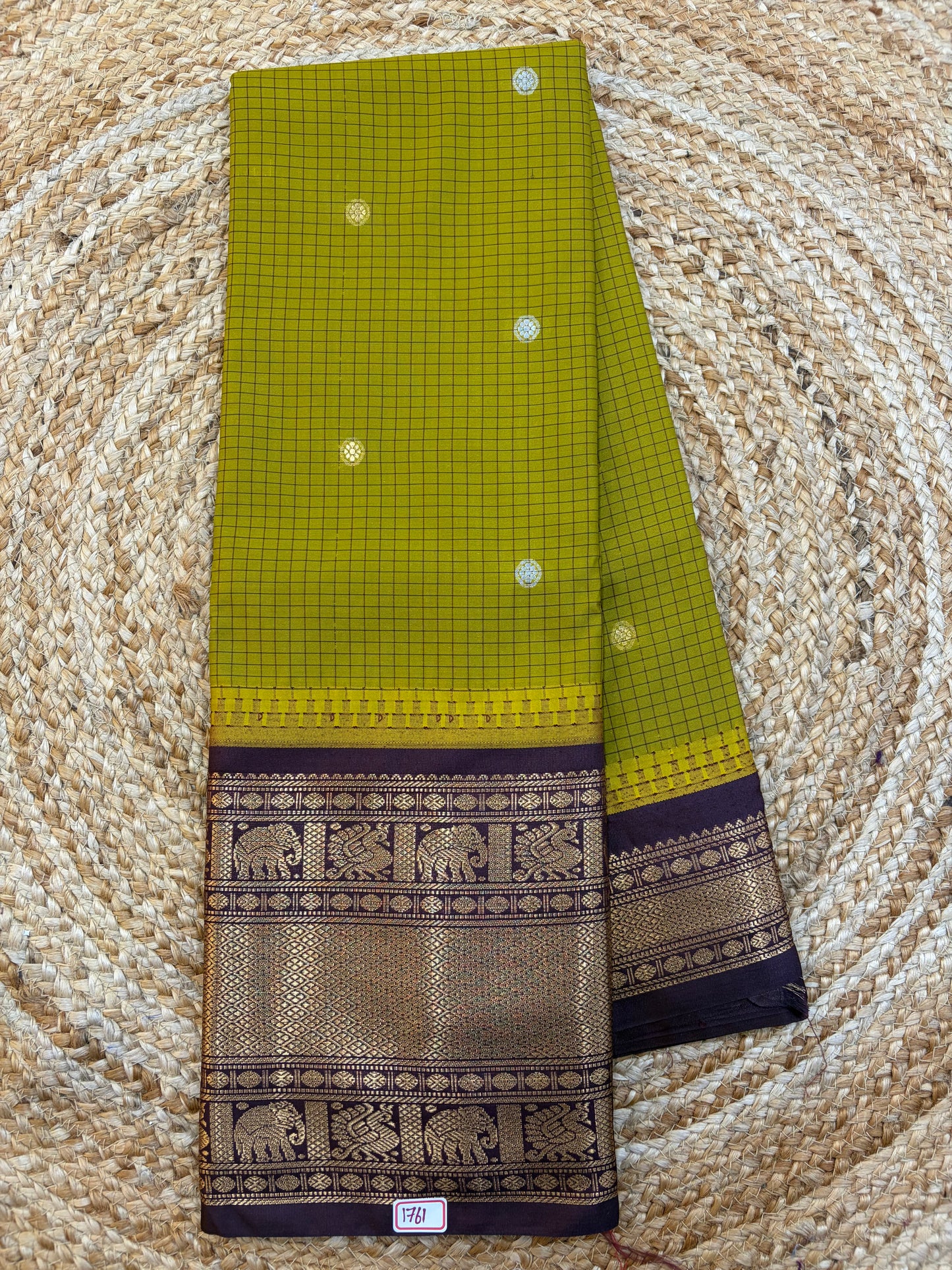 Semi Gadwal Checks Saree