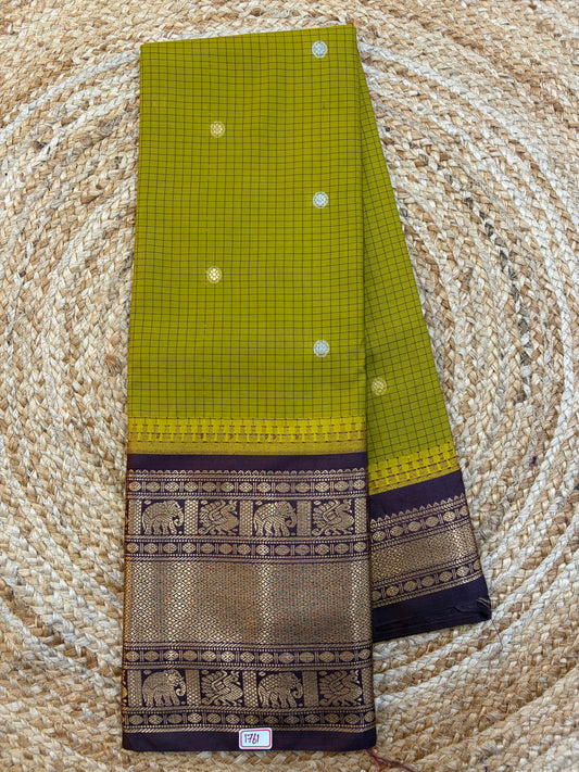 Semi Gadwal Checks Saree