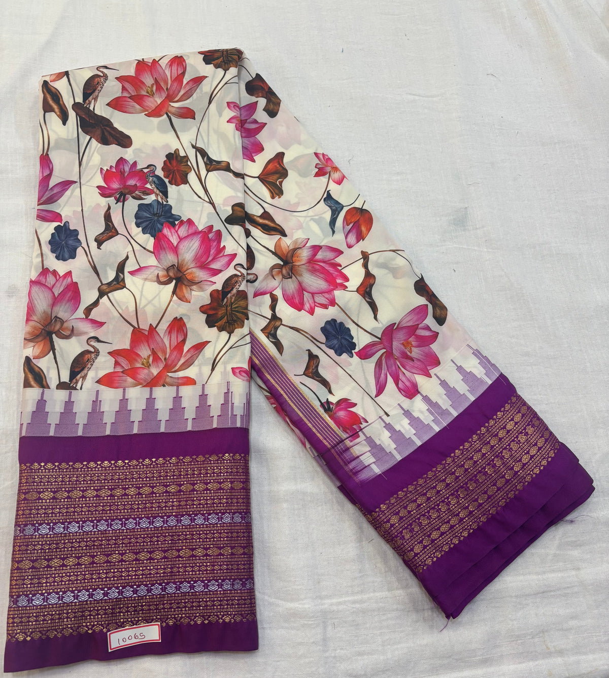 Digital Printed Semi Gadwal Silk Saree