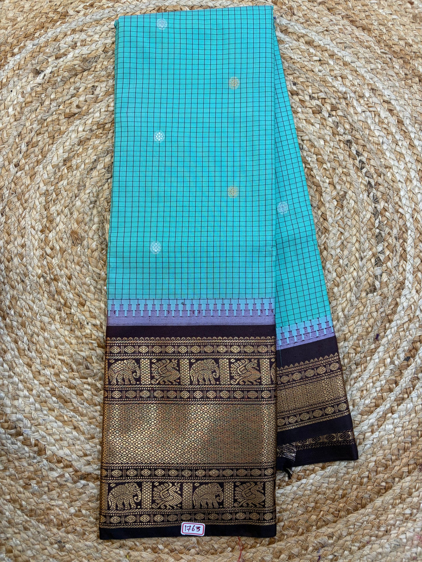 Semi Gadwal Checks Saree