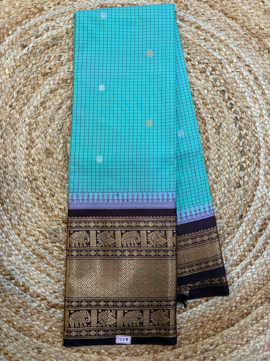 Semi Gadwal Checks Saree