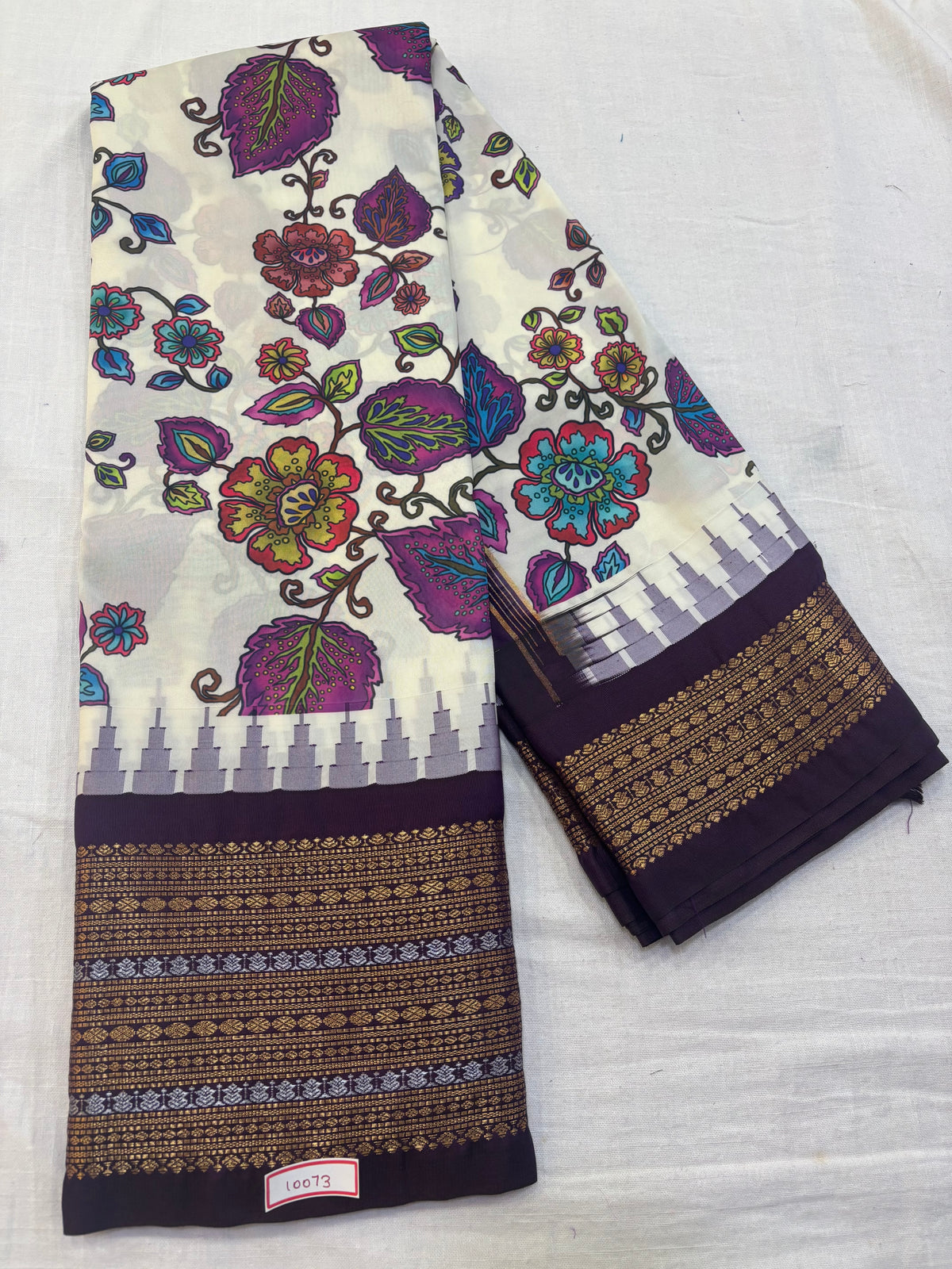 Digital Printed Semi Gadwal Silk Saree