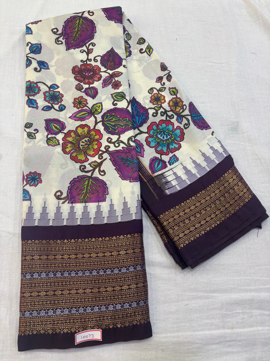 Digital Printed Semi Gadwal Silk Saree