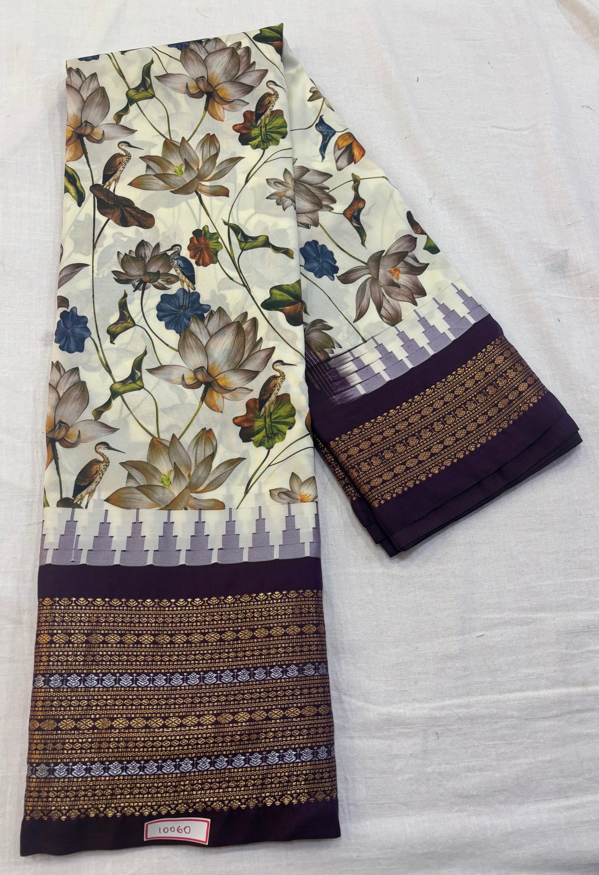 Digital Printed Semi Gadwal Silk Saree