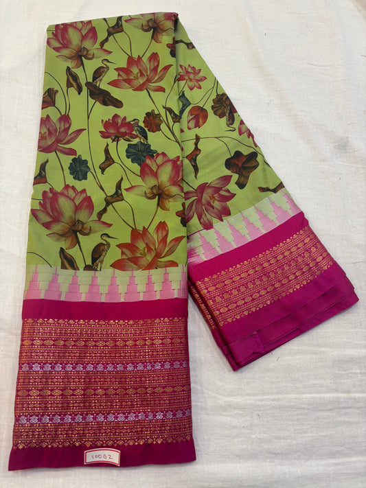 Digital Printed Semi Gadwal Silk Saree