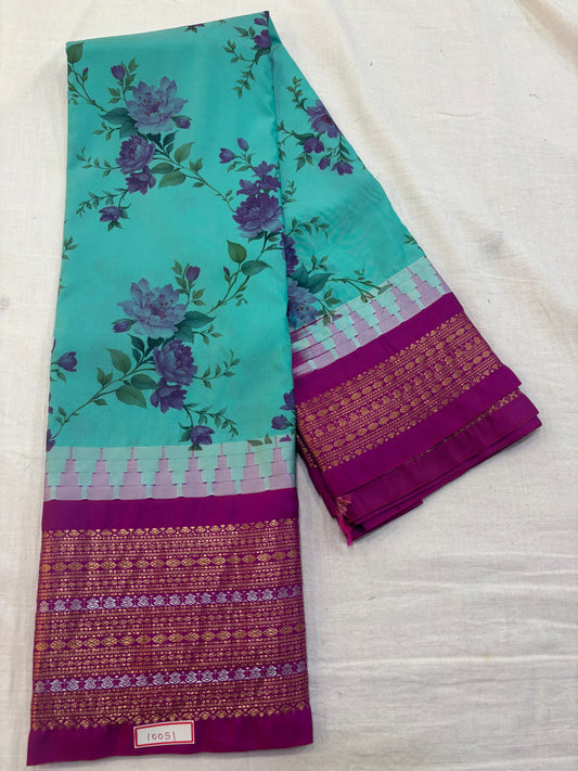 Digital Printed Semi Gadwal Silk Saree