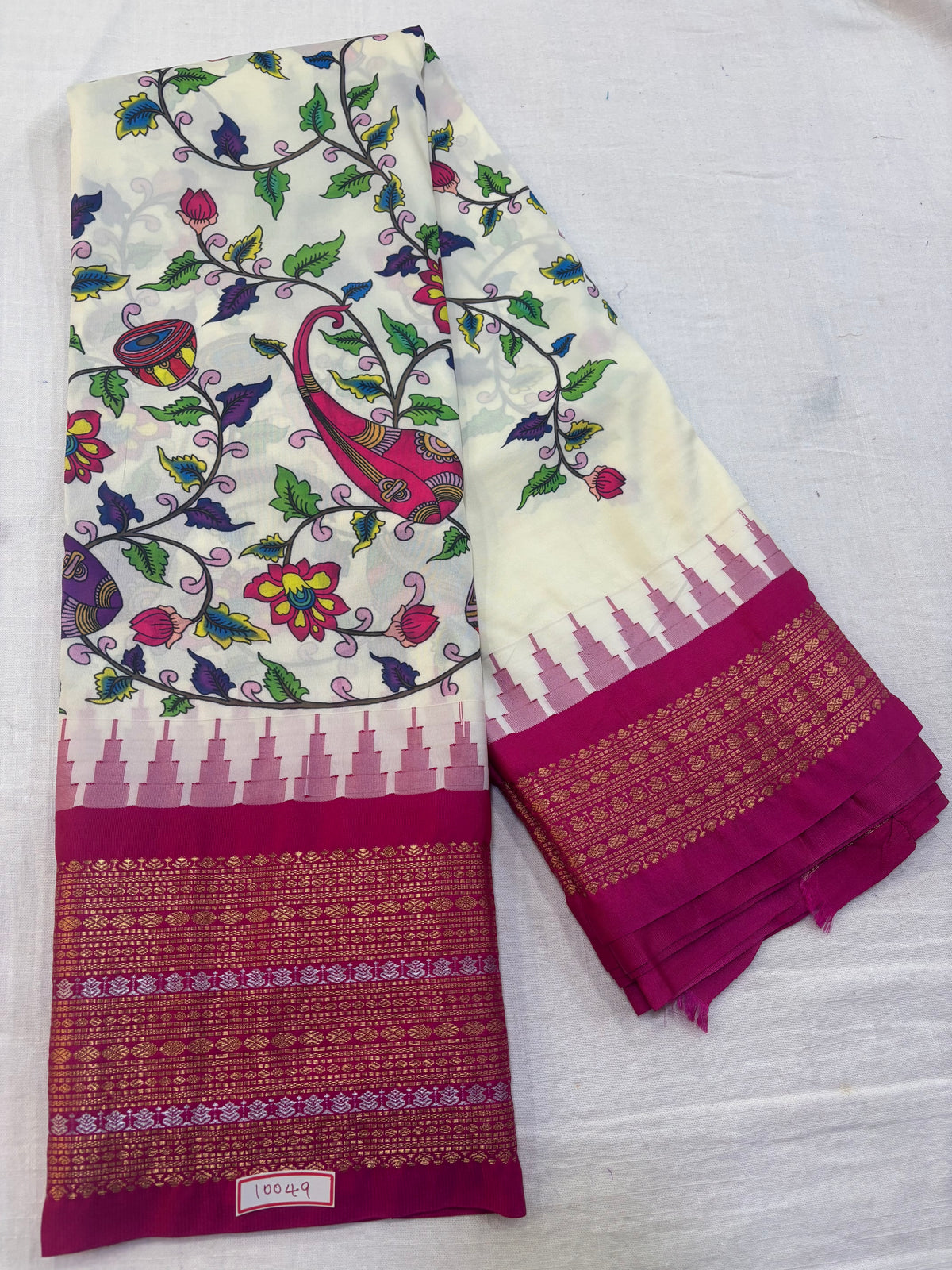 Digital Printed Semi Gadwal Silk Saree