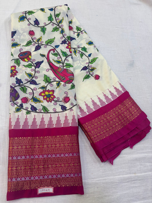 Digital Printed Semi Gadwal Silk Saree