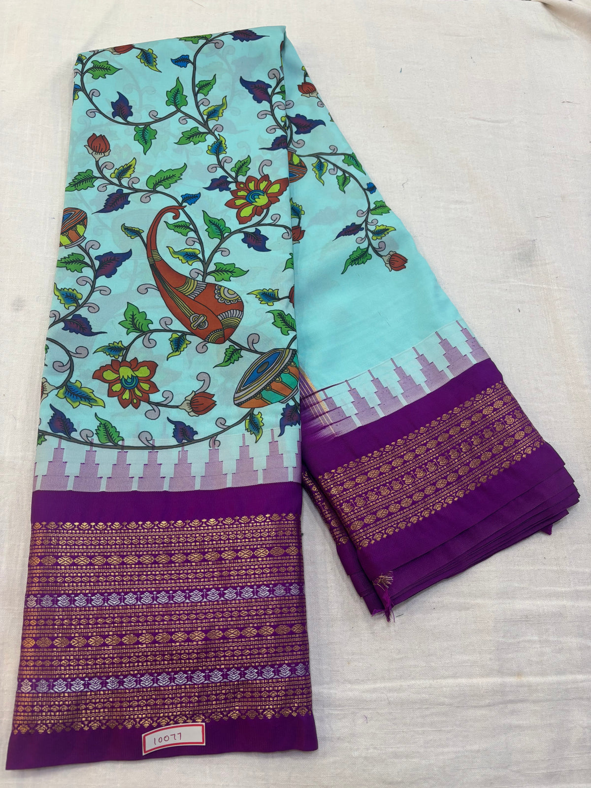 Digital Printed Semi Gadwal Silk Saree