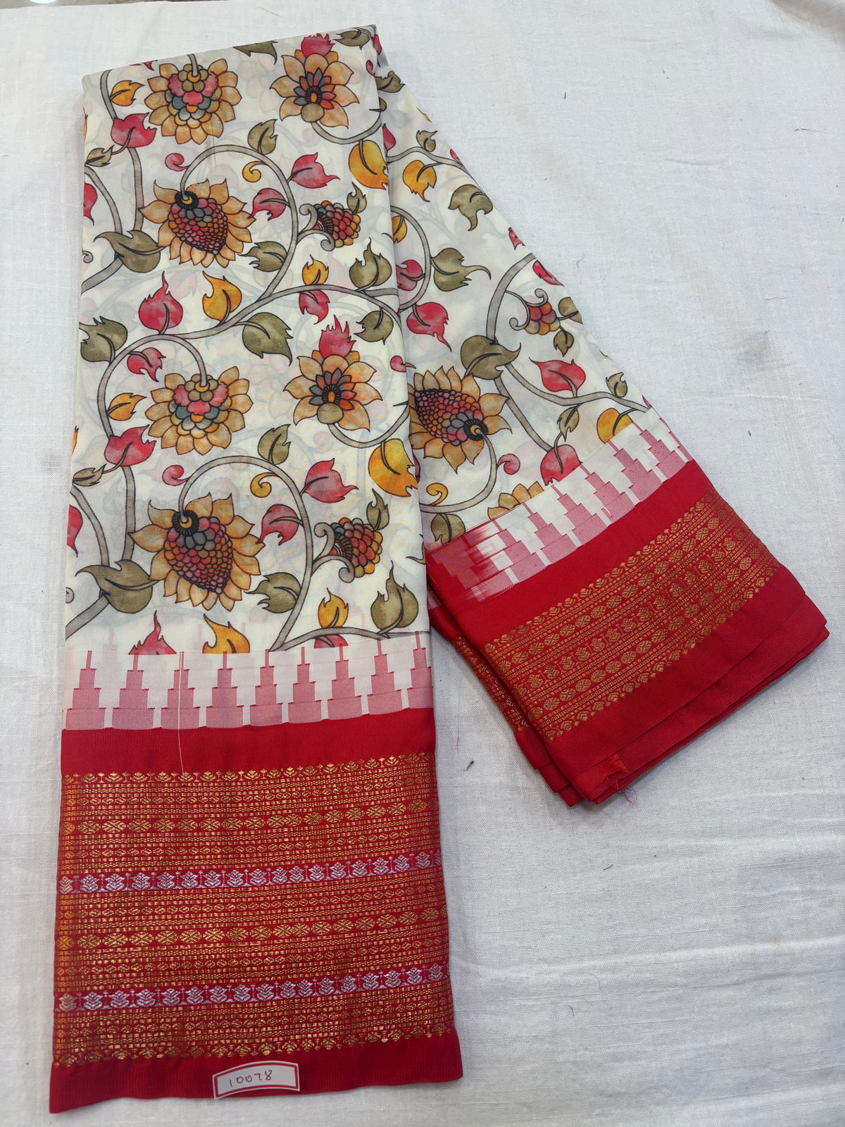 Digital Printed Semi Gadwal Silk Saree