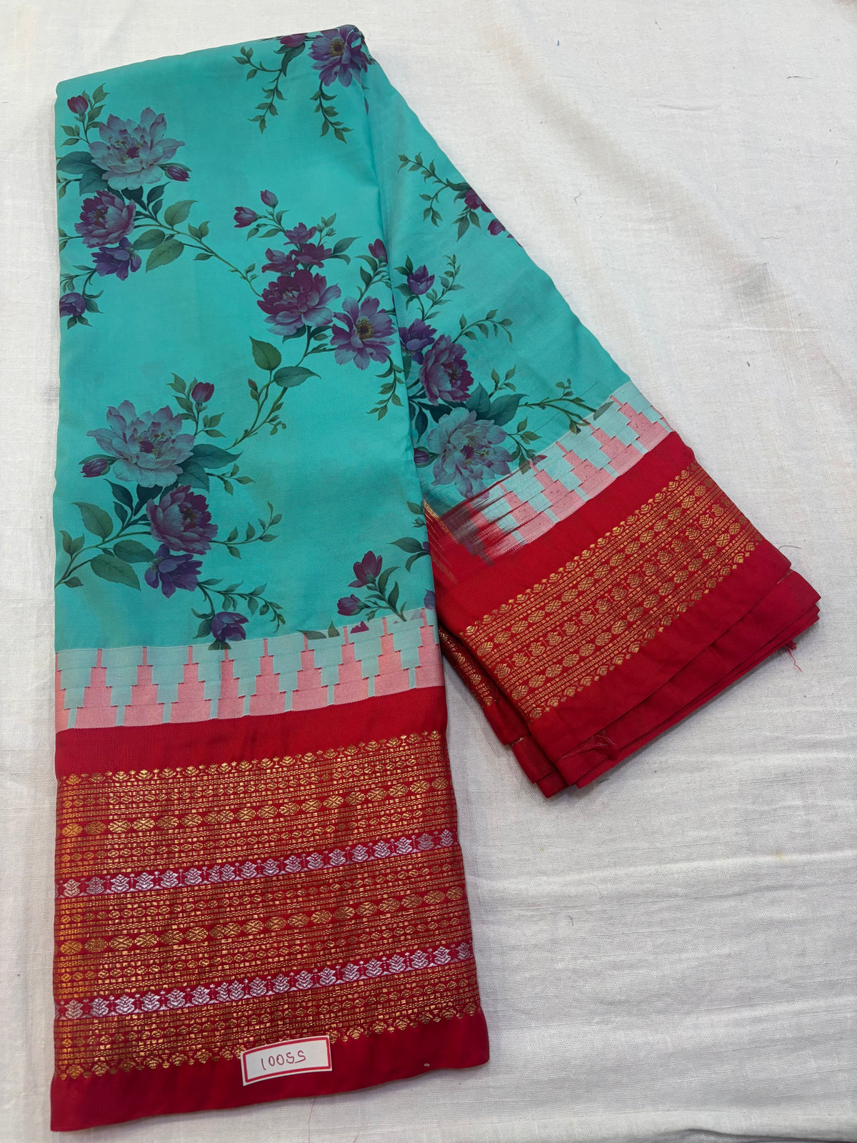 Digital Printed Semi Gadwal Silk Saree