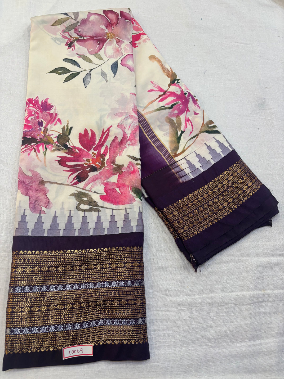 Digital Printed Semi Gadwal Silk Saree