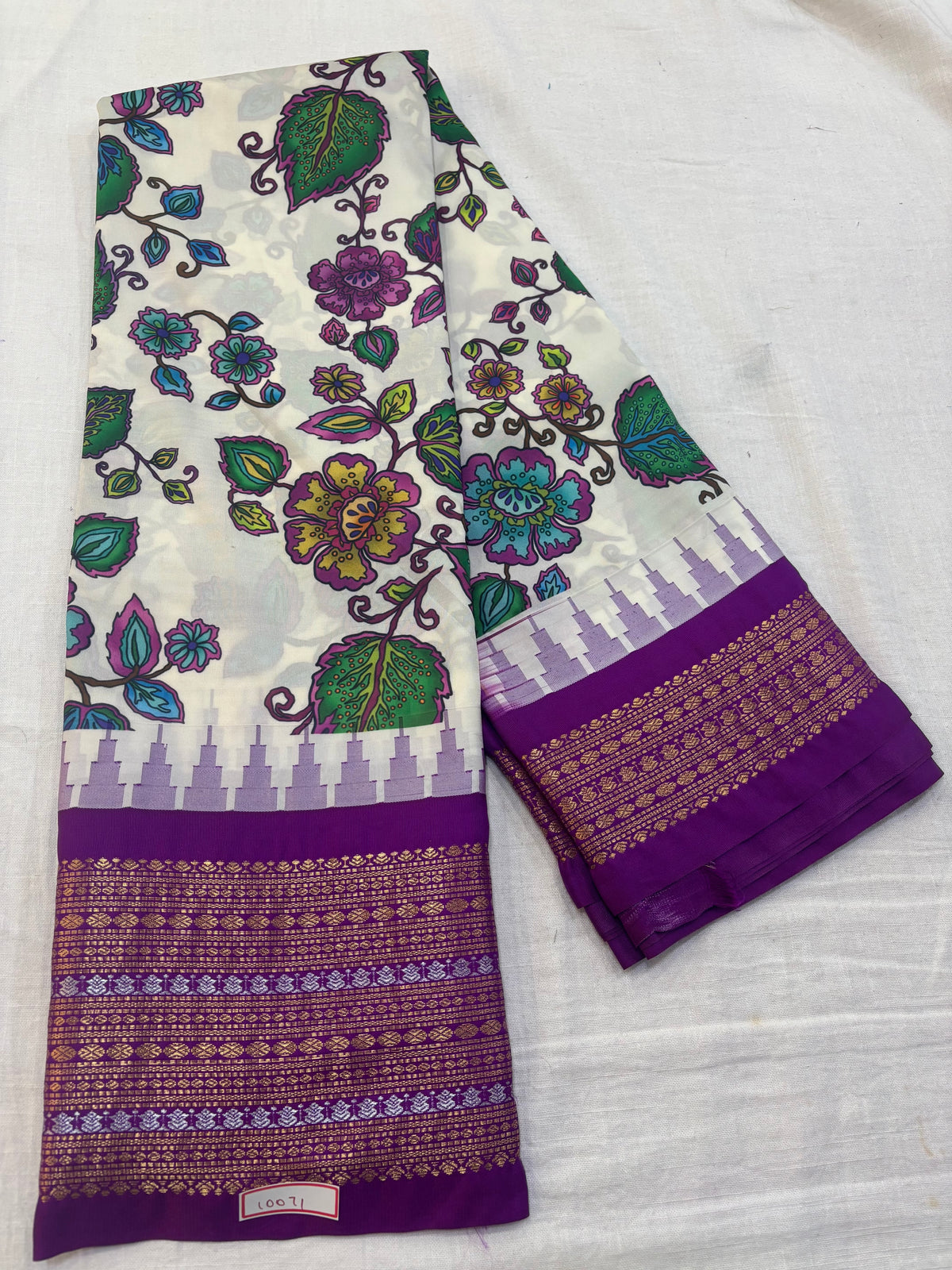 Digital Printed Semi Gadwal Silk Saree