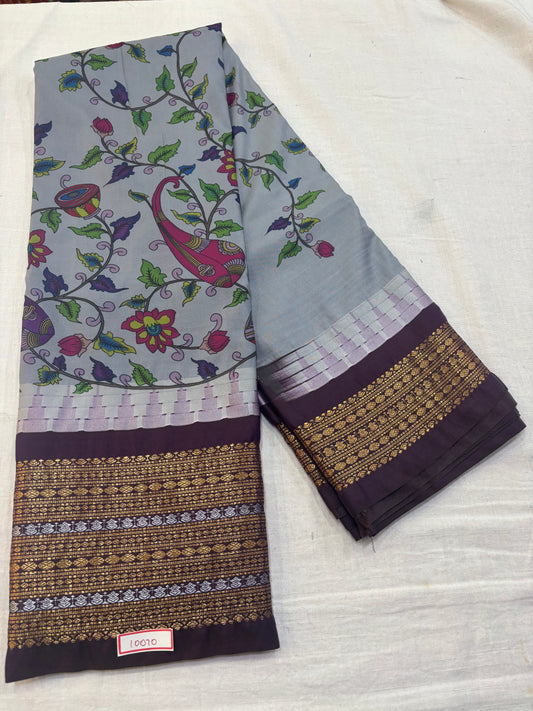 Digital Printed Semi Gadwal Silk Saree