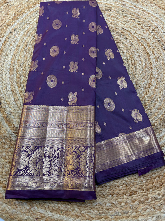 Semi Kanchi pattu Kuttu border sarees