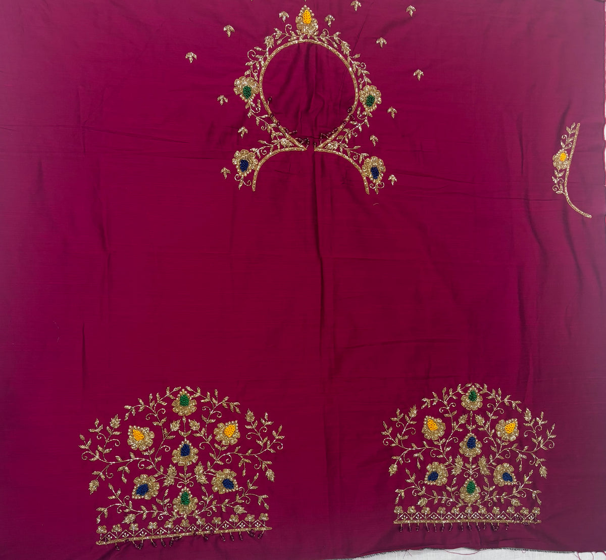 Raw Silk Maggam Work Blouse