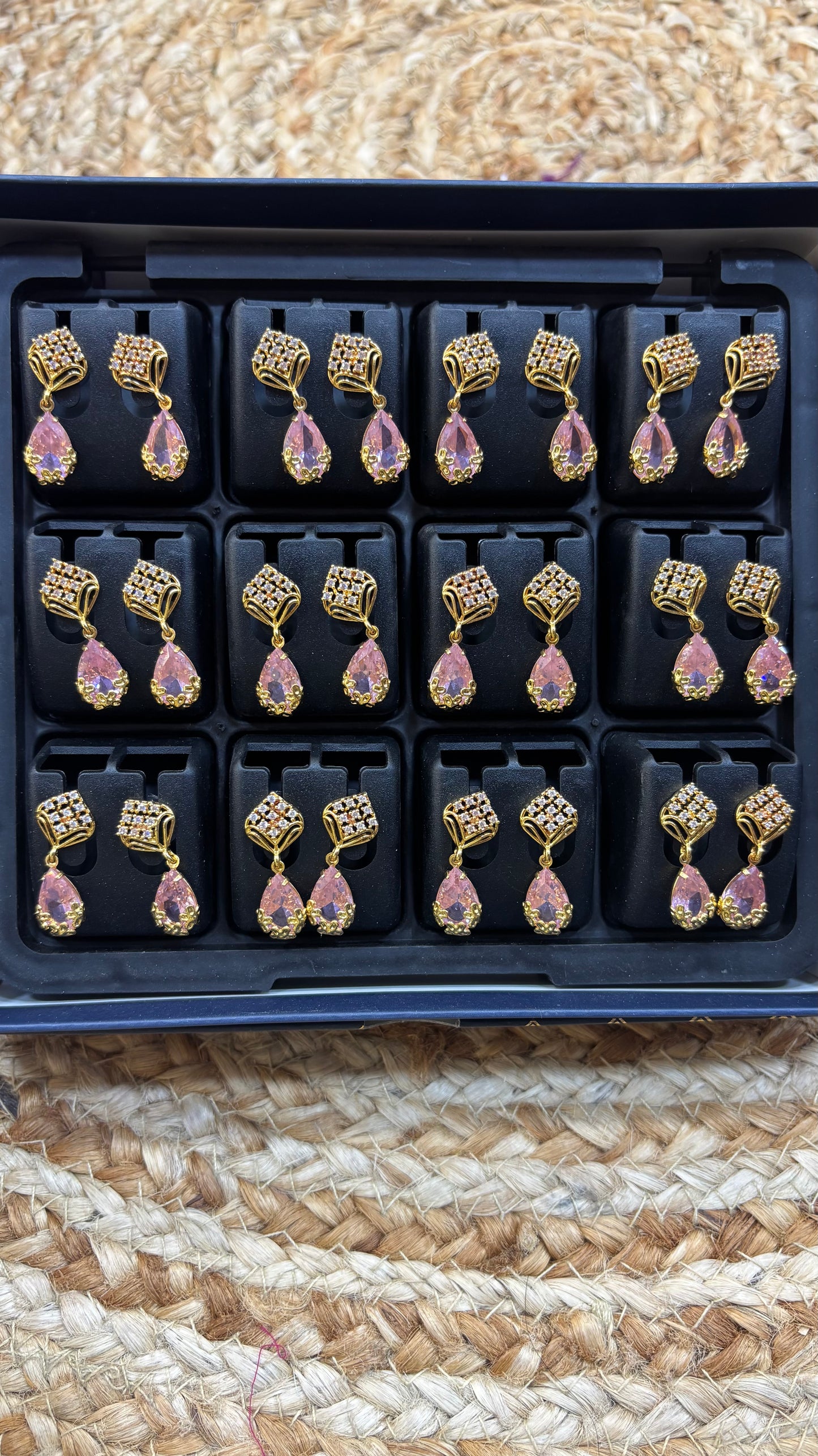 CZ Earrings-pink
