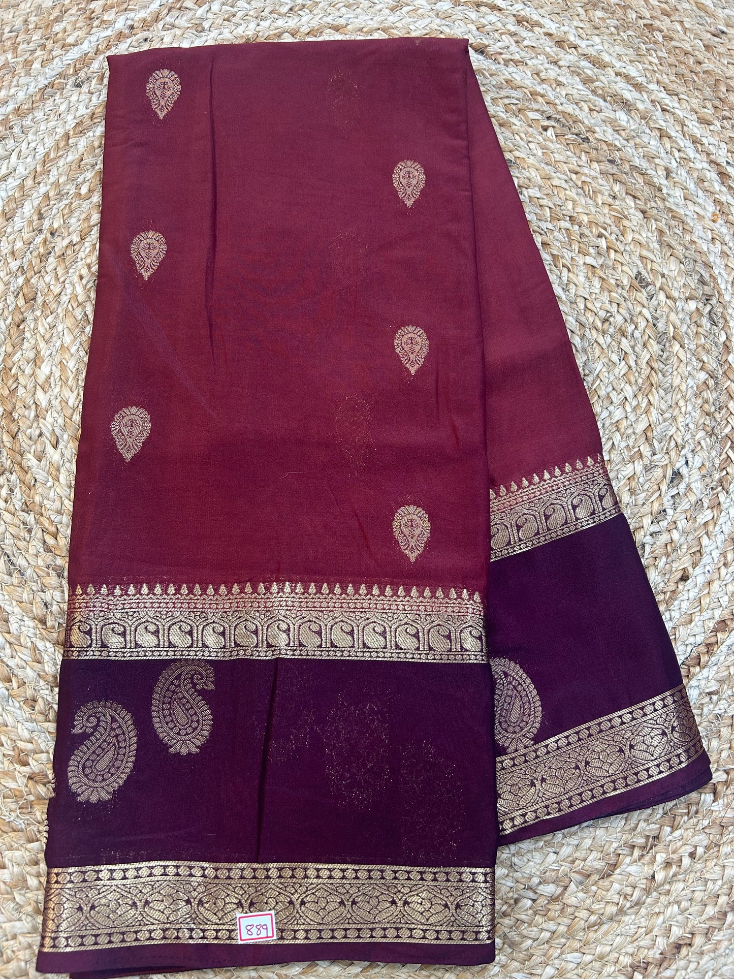 Mysore Crepe Gap borders rich pallu