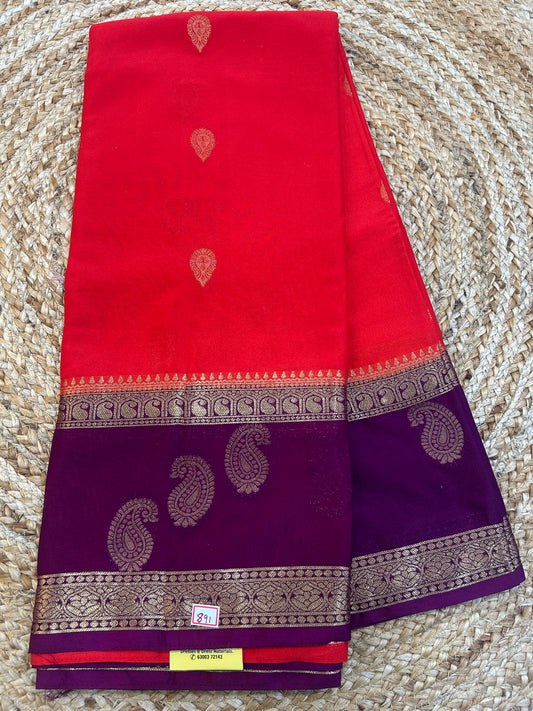 Mysore Crepe Gap borders rich pallu