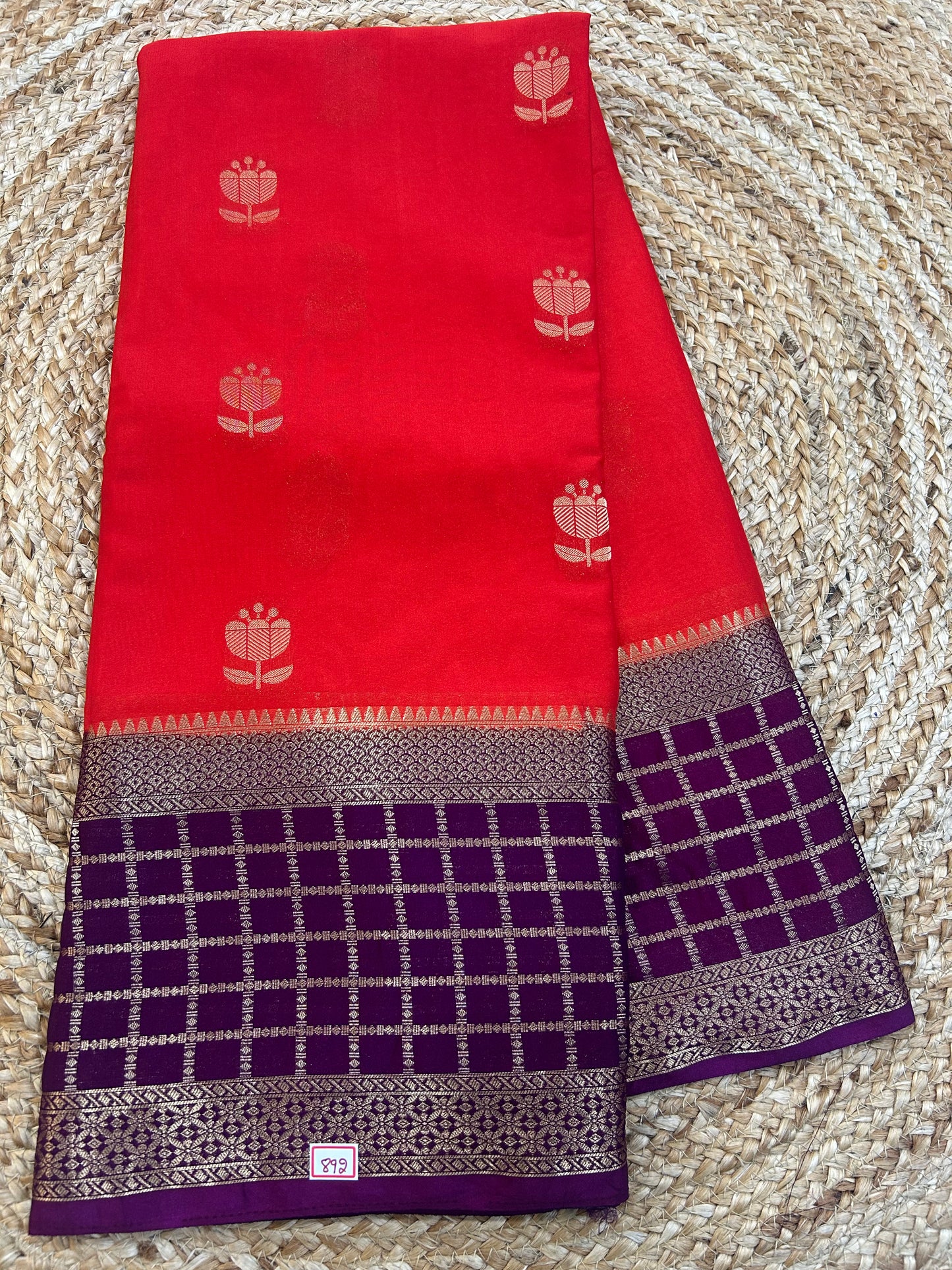 Mysore Crepe Gap borders rich pallu