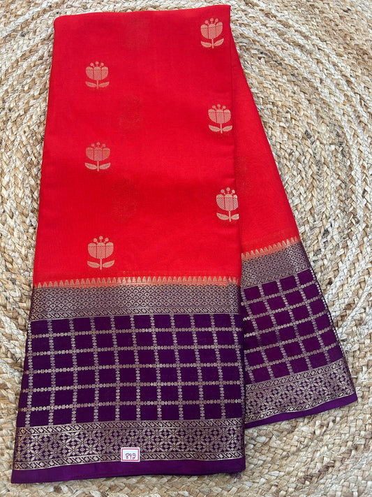 Mysore Crepe Gap borders rich pallu