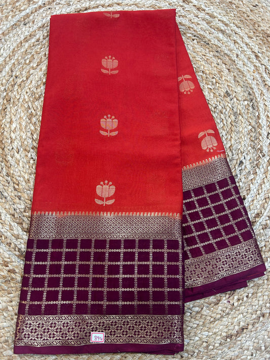 Mysore Crepe Gap borders rich pallu