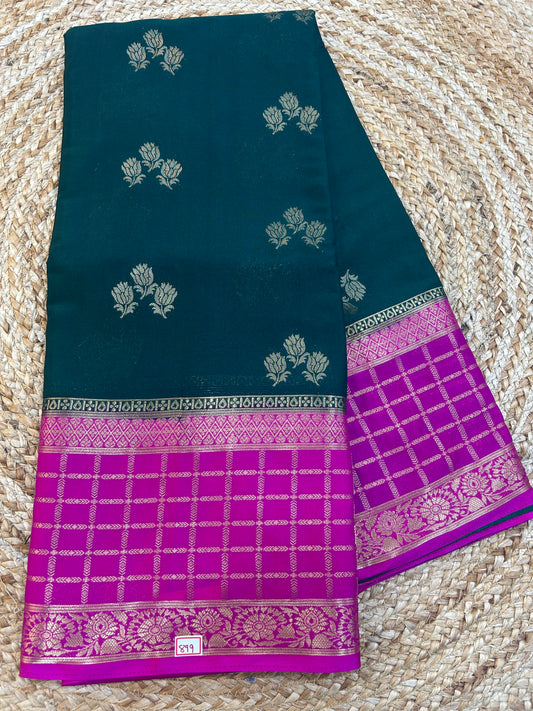 Mysore Crepe Gap borders rich pallu