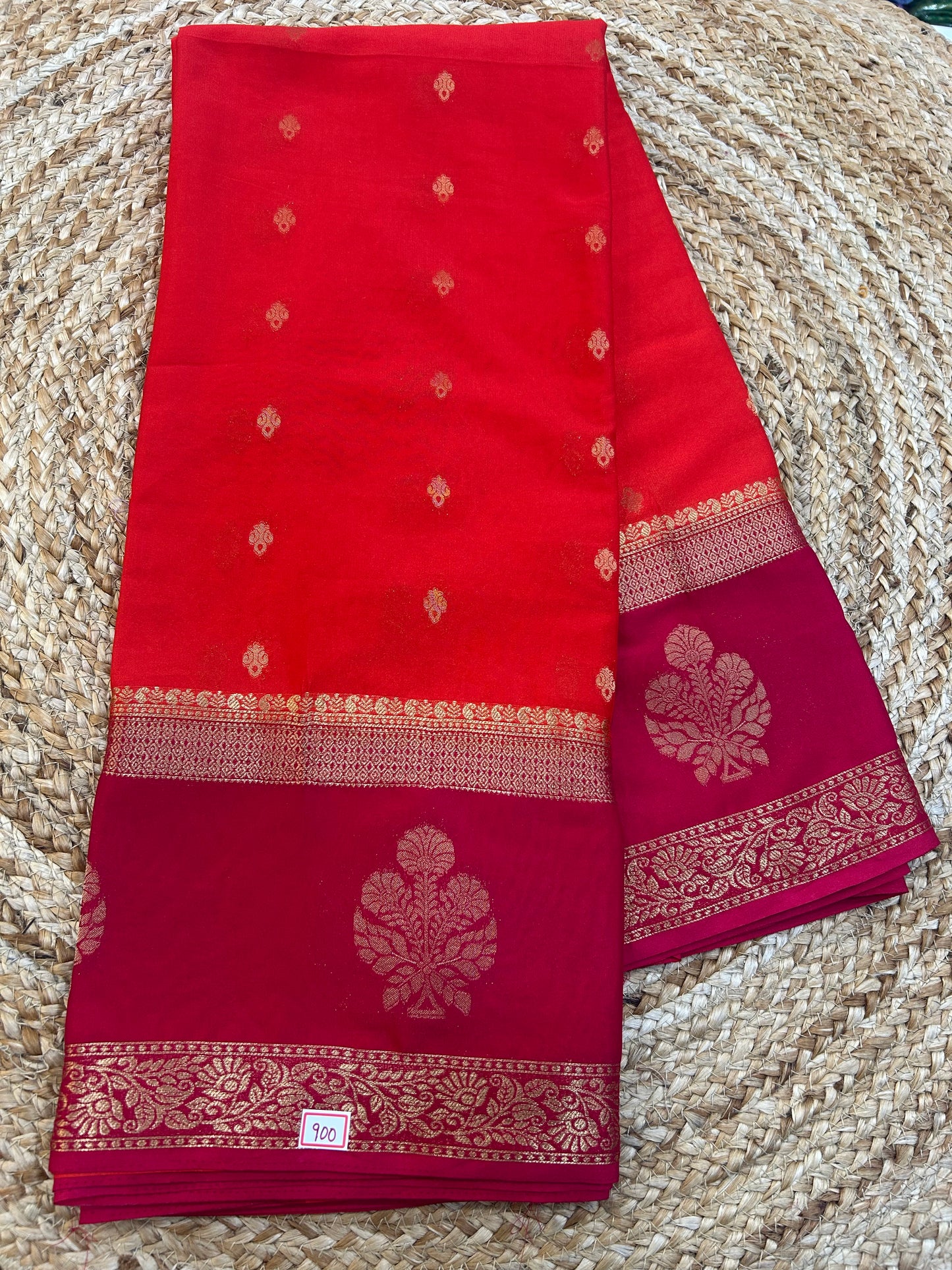 Mysore Crepe Gap borders rich pallu