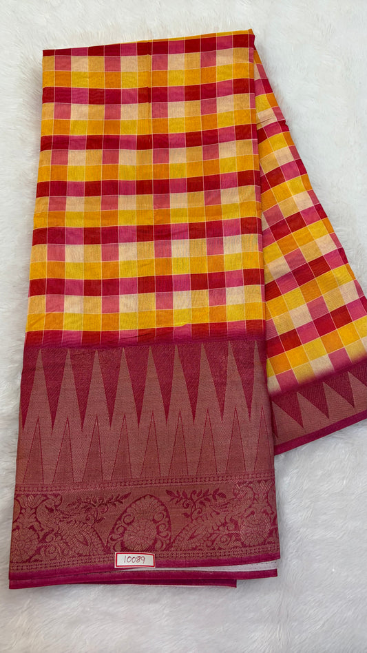 Madras Checks Fancy Saree