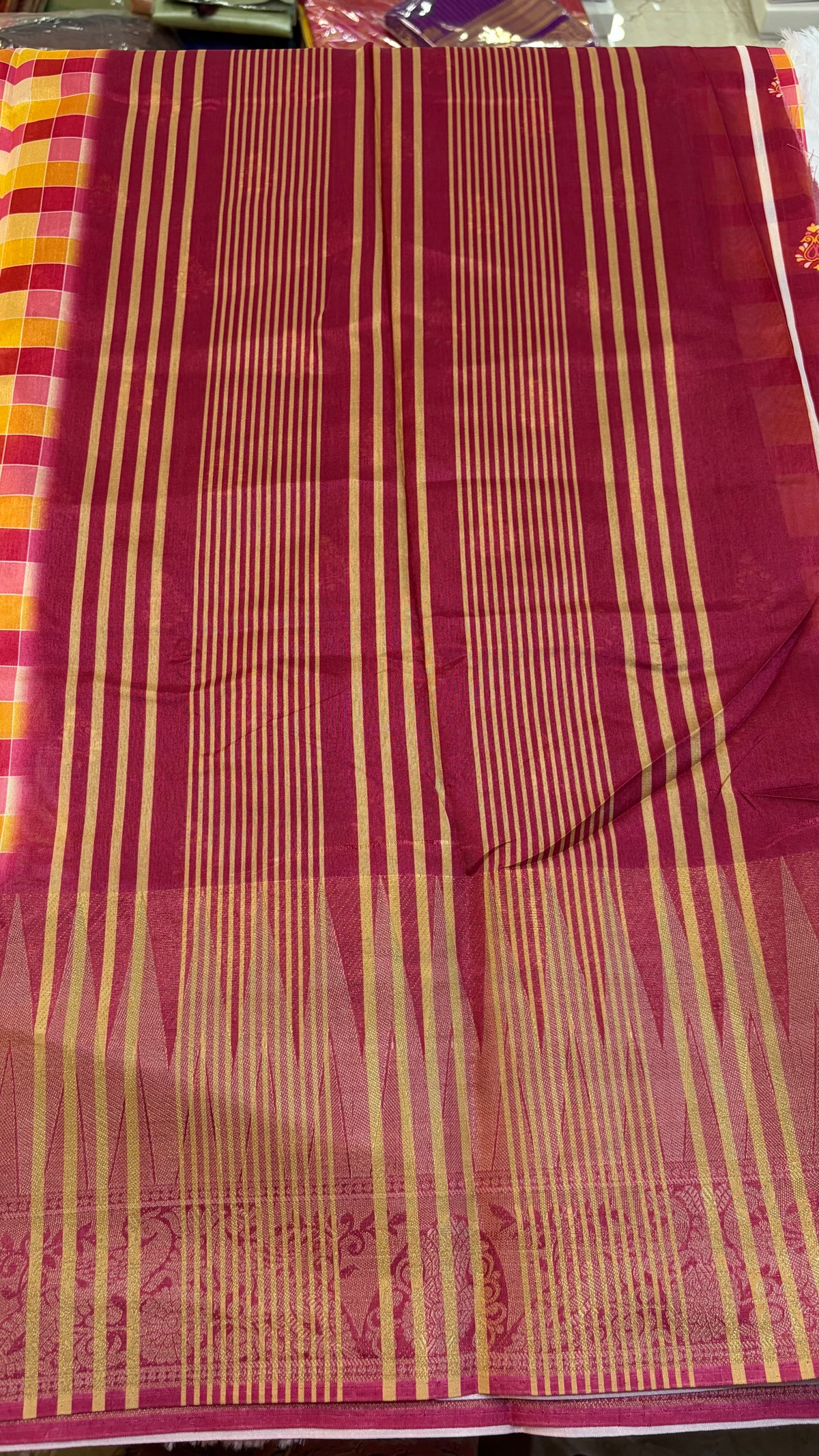 Madras Checks Fancy Saree