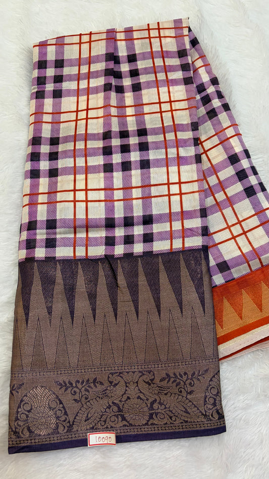 Madras Checks Fancy Saree