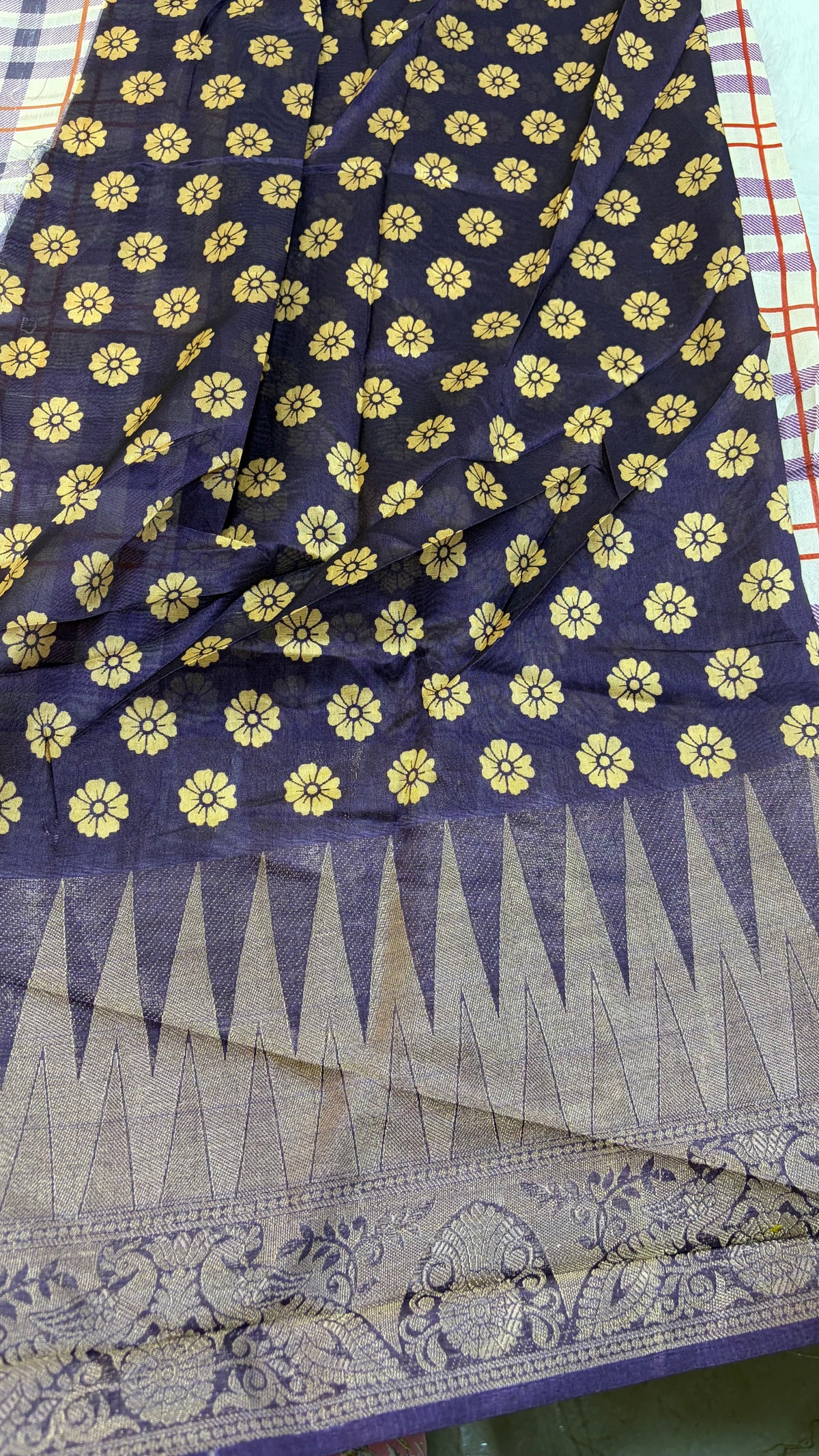 Madras Checks Fancy Saree