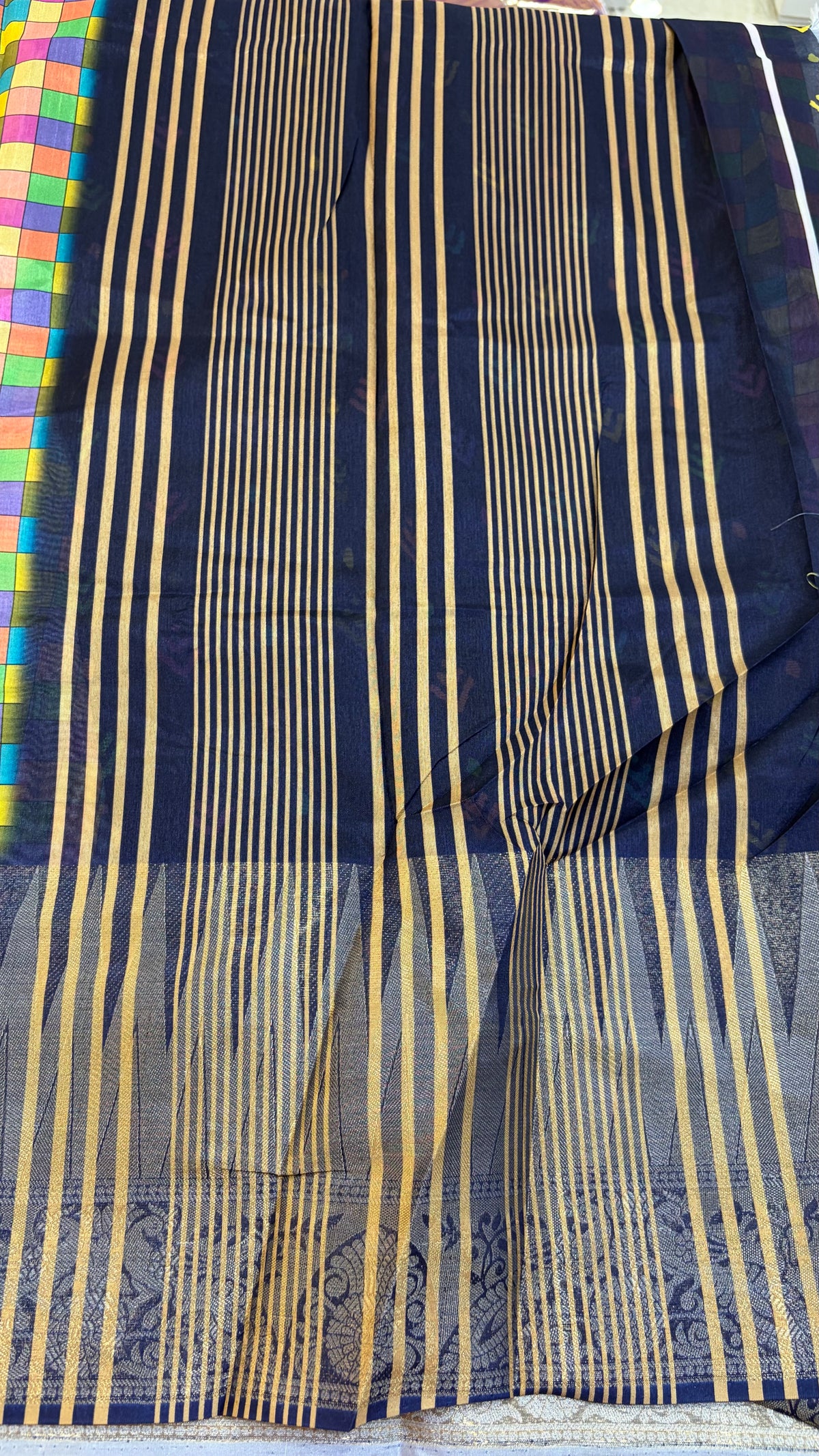 Madras Checks Fancy Saree