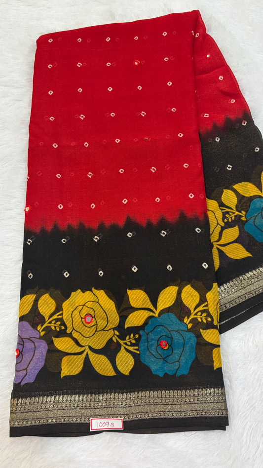 Marshmellow Mirror work Saree