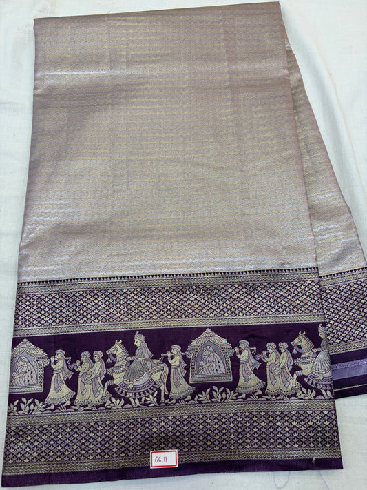 Meenakari Semi Kanchi Pattu Sarees