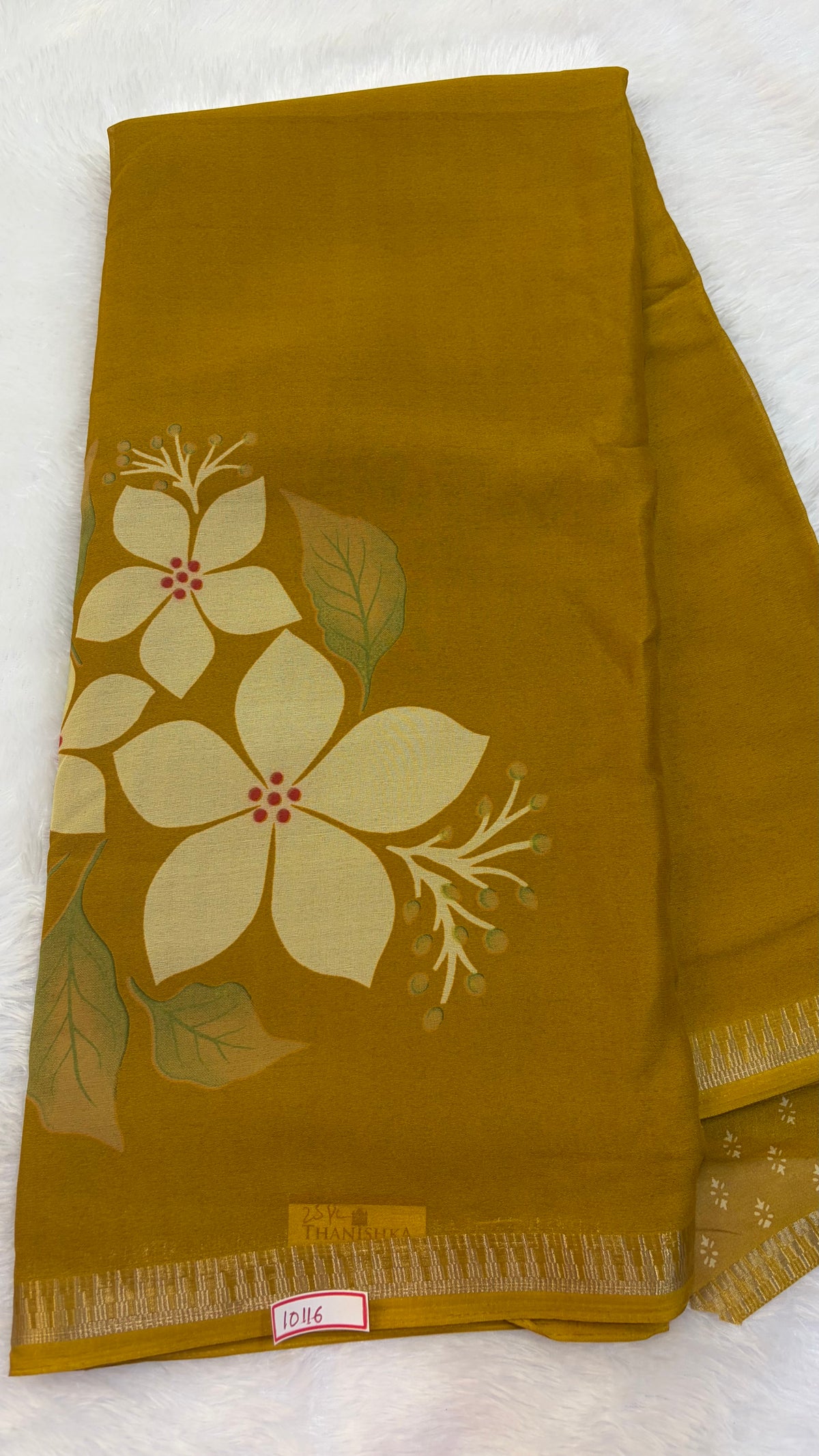Marshmallow Floral printed Fancy Saree