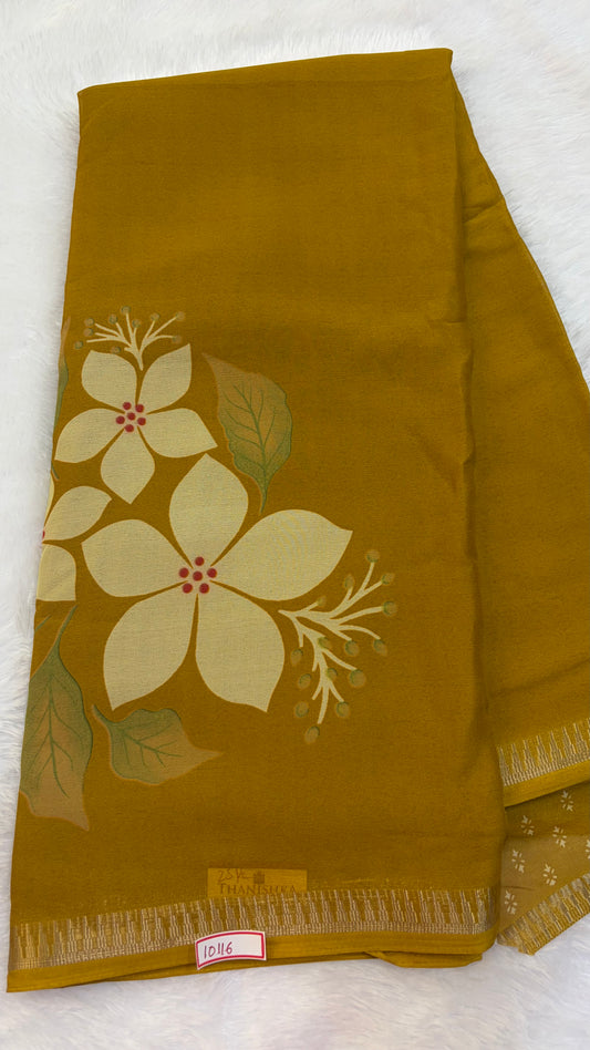 Marshmallow Floral printed Fancy Saree