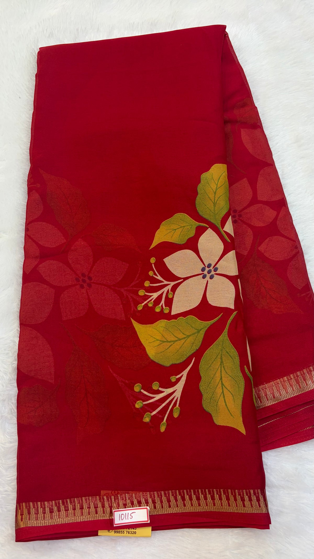 Marshmallow Floral printed Fancy Saree