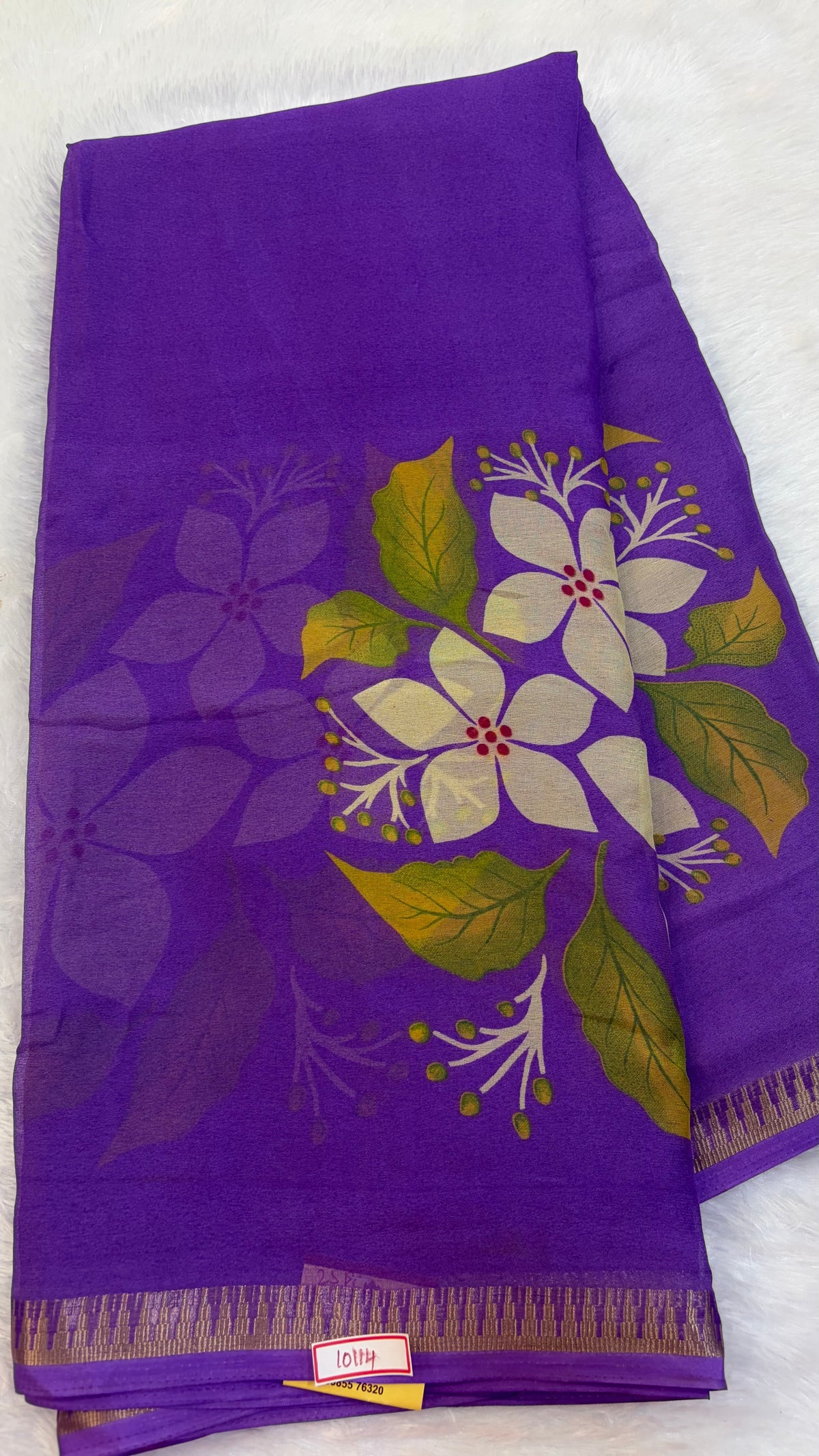 Marshmallow Floral printed Fancy Saree