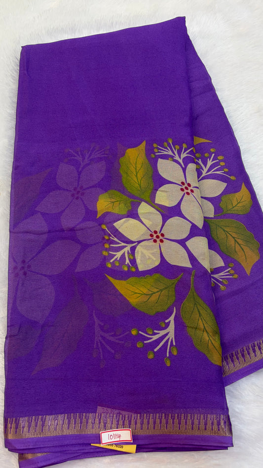 Marshmallow Floral printed Fancy Saree