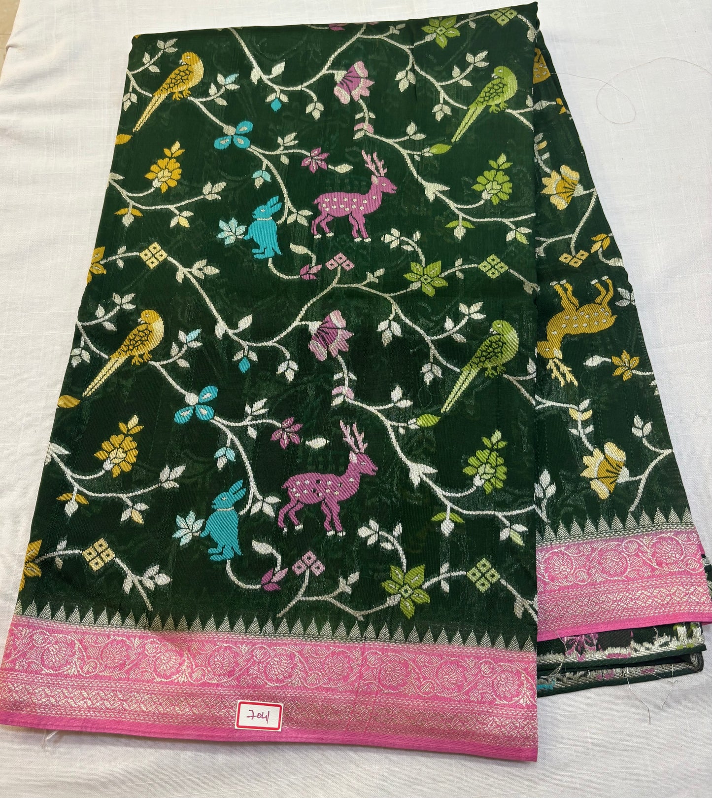 Moonga Tussar  Paithani saree