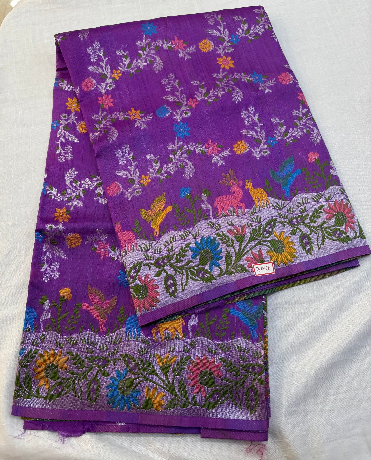 Moonga Tussar  Paithani saree