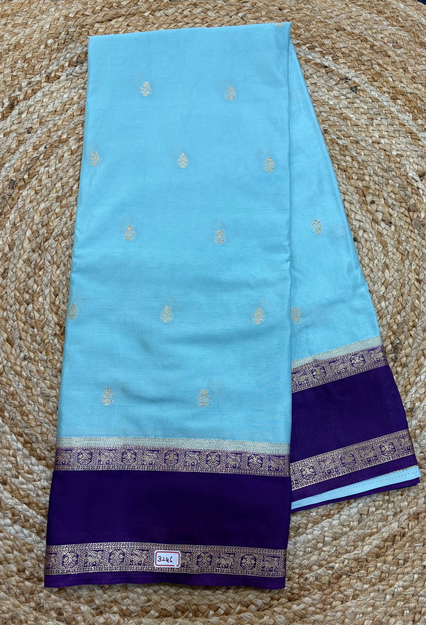 Mysore Crepe Gap Border Saree