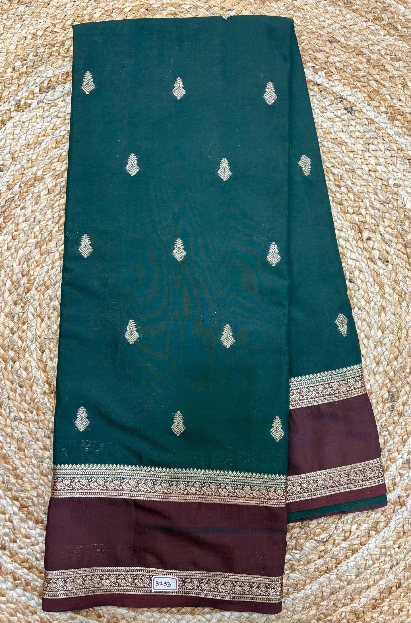 Mysore Crepe Gap Border Saree