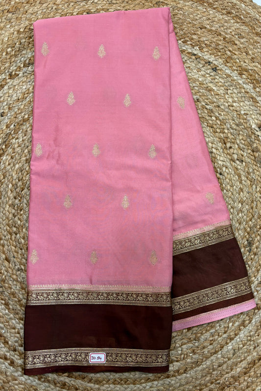 Mysore Crepe Gap Border Saree