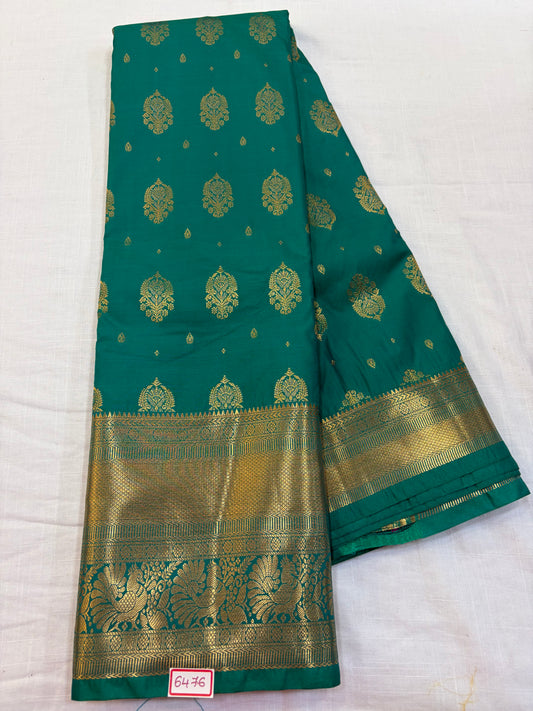 Semi Kanchi Pattu Sarees Sea Green