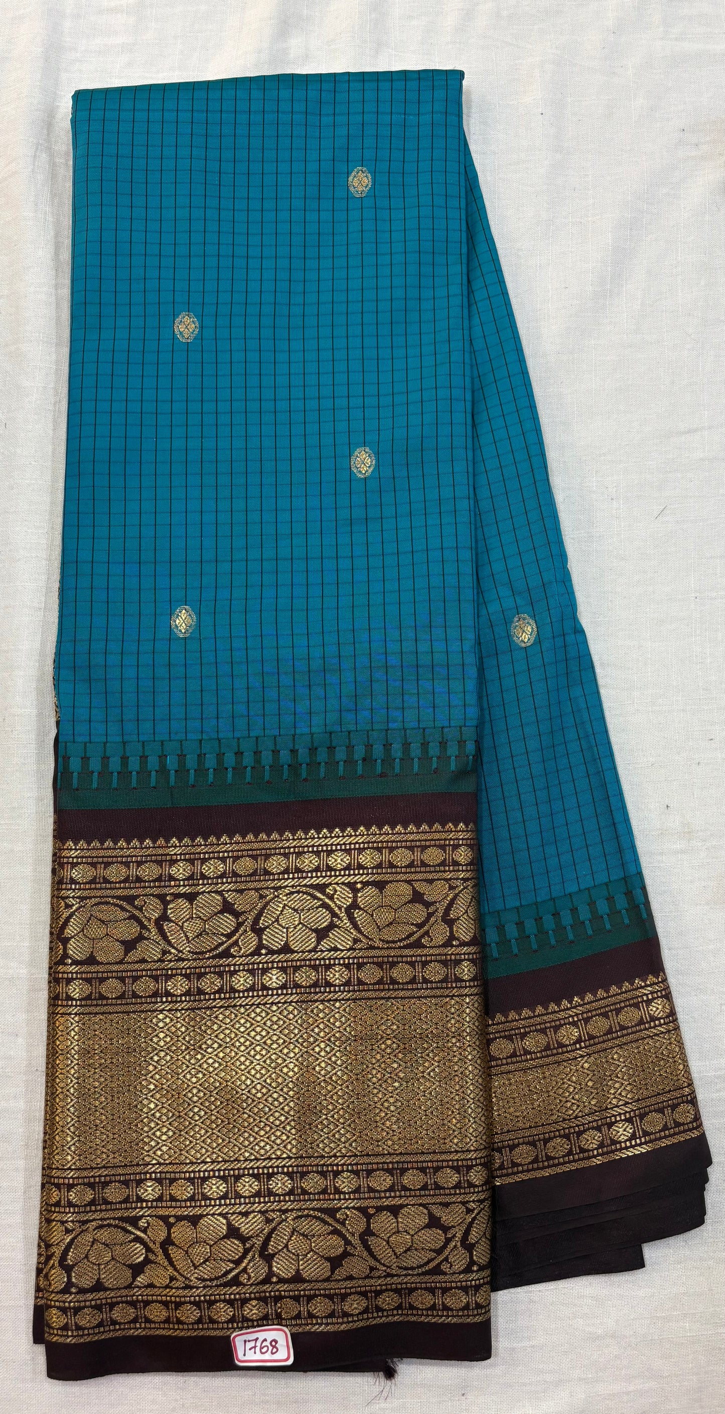 Semi Gadwal Checks Saree